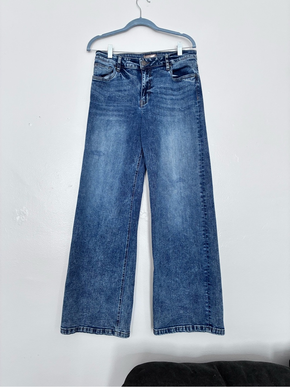 KUT from the Kloth wide leg blue denim jeans